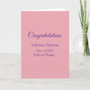 Tarjeta Felicidades graduado añade el nombre de la escuela