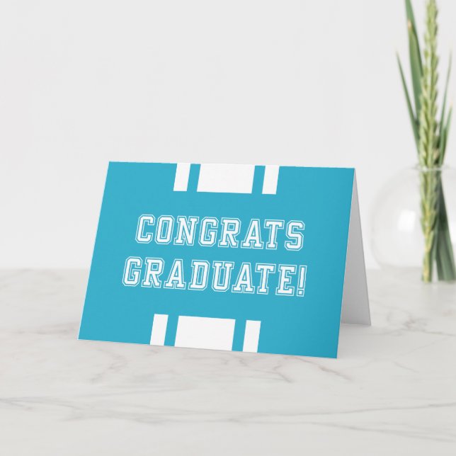 Tarjeta Felicidades Graduado Editable Color Varsity (Anverso)
