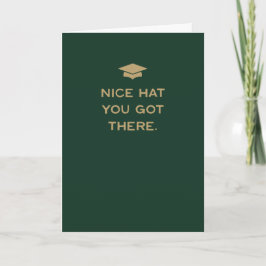 Tarjeta Felicidades graduado lindo sombrero divertido verd