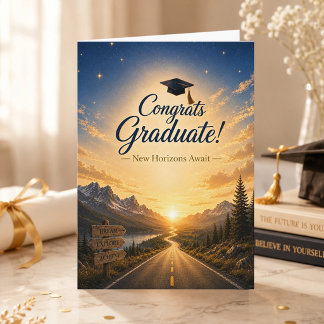Tarjeta Felicidades Graduado Nuevos Horizontes Esperan Dob