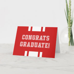 Tarjeta Felicidades Graduado Varsity Color Editable