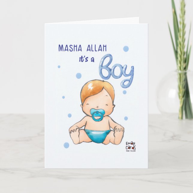 Tarjeta Felicidades - Hermoso Bebé Niño (Anverso)
