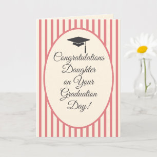 Tarjeta Felicidades hija día de graduación rosa
