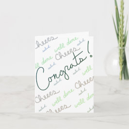Tarjeta ¡Felicidades! (Interior verde/en blanco)