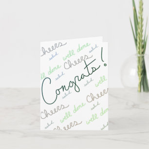 Tarjeta ¡Felicidades! (Interior verde/en blanco)