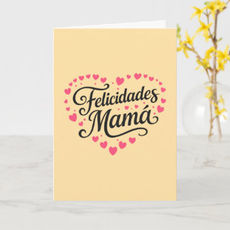 Tarjeta Felicidades Mamá Feliz Día de las Madres Caligrafí