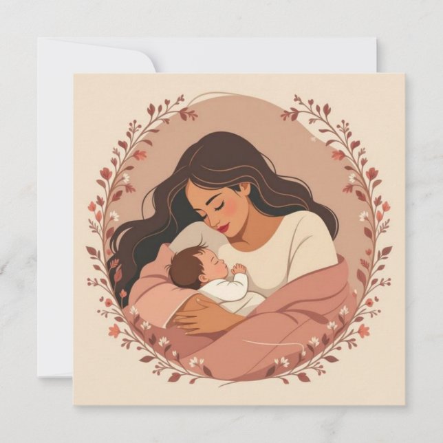 Tarjeta Felicidades mamá nueva mamá (Anverso)