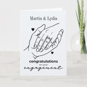 Tarjeta Felicidades Minimalistas por tu Compromiso