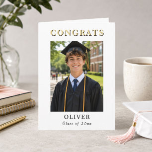 Tarjeta Felicidades Modernas Graduado Foto Graduación