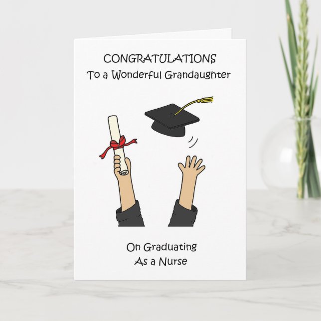 Tarjeta Felicidades Nieta Enfermera Graduada (Anverso)