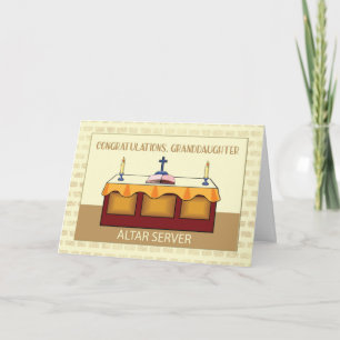 Tarjeta Felicidades Nieta Servidora Altar Católica