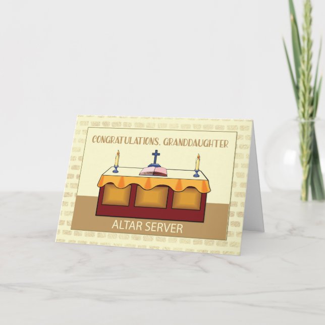 Tarjeta Felicidades Nieta Servir Altar Católico (Anverso)
