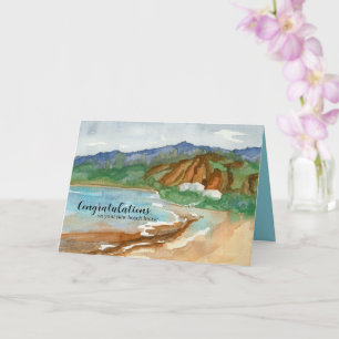 Tarjeta Felicidades Nueva Casa de Playa Olas del Océano