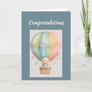 Tarjeta Felicidades Nuevo Niño Bebé Osito de Peluche Adora