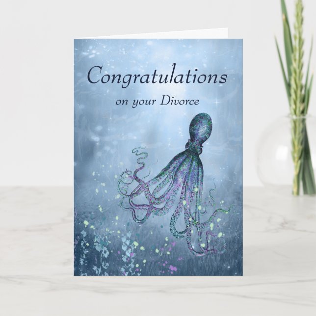 Tarjeta Felicidades Octopus podría abrazar tu divorcio (Anverso)