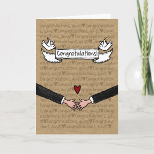 Tarjeta Felicidades - Pareja de Boda Gay
