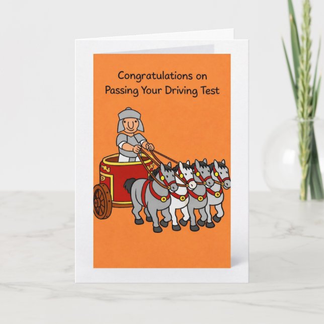 Tarjeta Felicidades por aprobar tu examen de conducir (Anverso)