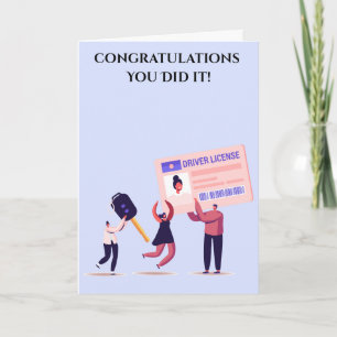 Tarjeta Felicidades por aprobar tu prueba de conducción
