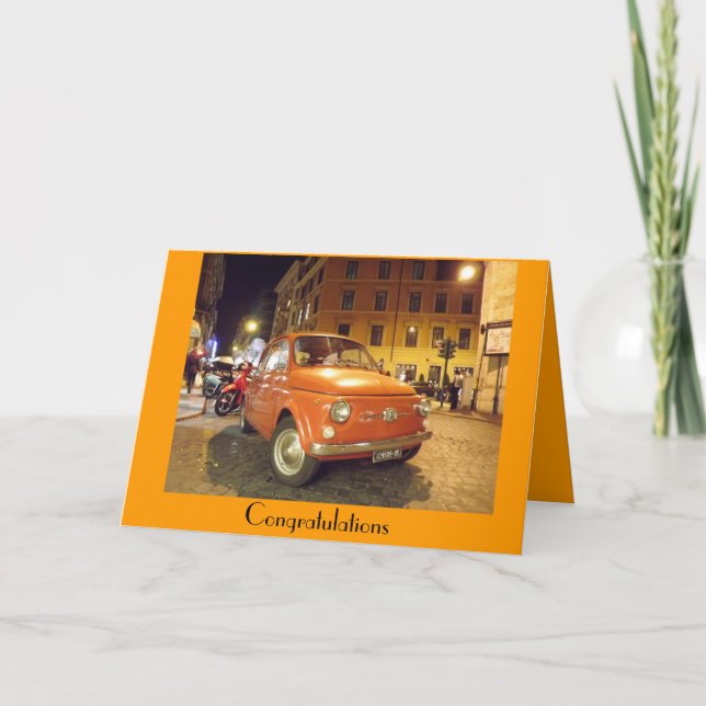 Tarjeta Felicidades por aprobar tu prueba Fiat (Anverso)