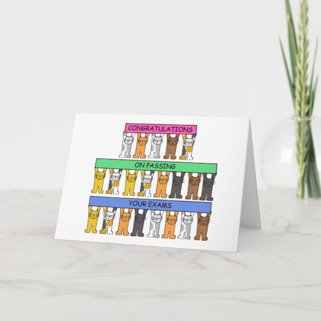 Tarjeta Felicidades por aprobar tus exámenes. (Anverso)