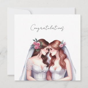 Tarjeta Felicidades por casarse Pareja Lesbiana