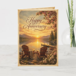 Tarjeta Felicidades por el aniversario Romántico Lagos de