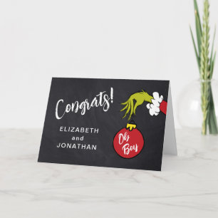 Tarjeta Felicidades por el Baby Shower del Niño Grinch