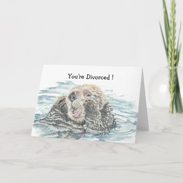 Tarjeta Felicidades por el divorcio Humor Cute Agitado Ott (Anverso)