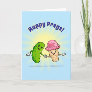 Tarjeta Felicidades por el Embarazo - Pepinillos y Helado