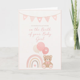 Tarjeta Felicidades por el nacimiento de su bebé niña!