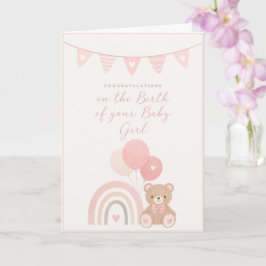 Tarjeta Felicidades por el nacimiento de tu bebé niña!