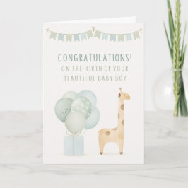 Tarjeta Felicidades por el nacimiento de tu bebé niño!