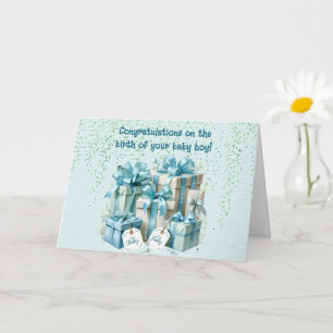 Tarjeta Felicidades por el nacimiento de tu bebé varón