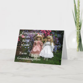 Tarjeta Felicidades por el nacimiento de tus nietas gemela