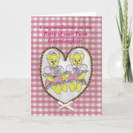 Tarjeta Felicidades por el nacimiento de tus nietas gemela
