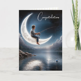 Tarjeta Felicidades por el Nuevo Bebé Niño Pescando