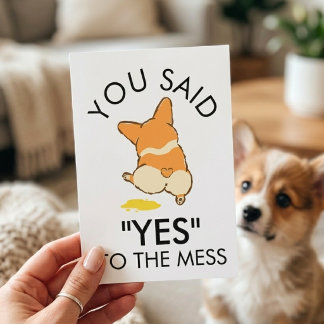 Tarjeta Felicidades por el nuevo cachorro Corgi divertido