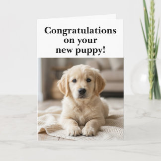 Tarjeta Felicidades por el nuevo cachorro divertido 