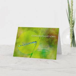 Tarjeta Felicidades por ganar tus alas, licencia