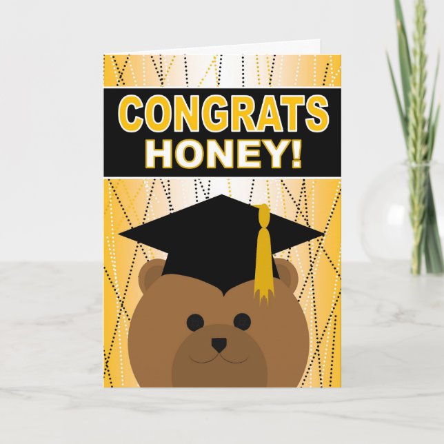 Tarjeta Felicidades por graduación Miel / Esposa (Anverso)