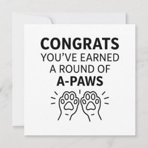 Tarjeta Felicidades por haber ganado una ronda de A-Paws