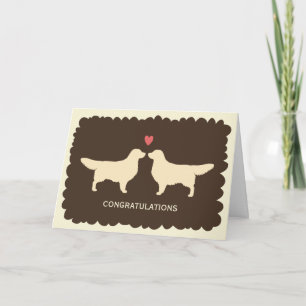 Tarjeta Felicidades por la boda de Golden Retrievers