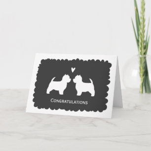 Tarjeta Felicidades por la boda de los West Highland White