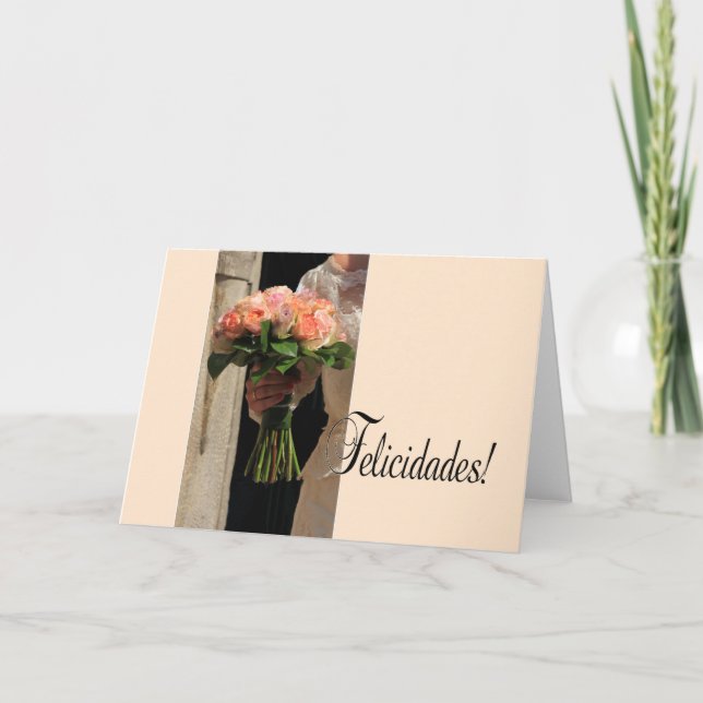 Tarjeta Felicidades por la boda española (Anverso)
