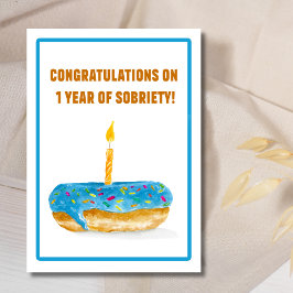 Tarjeta Felicidades por la dona de la 1.ª sobriedad con ve