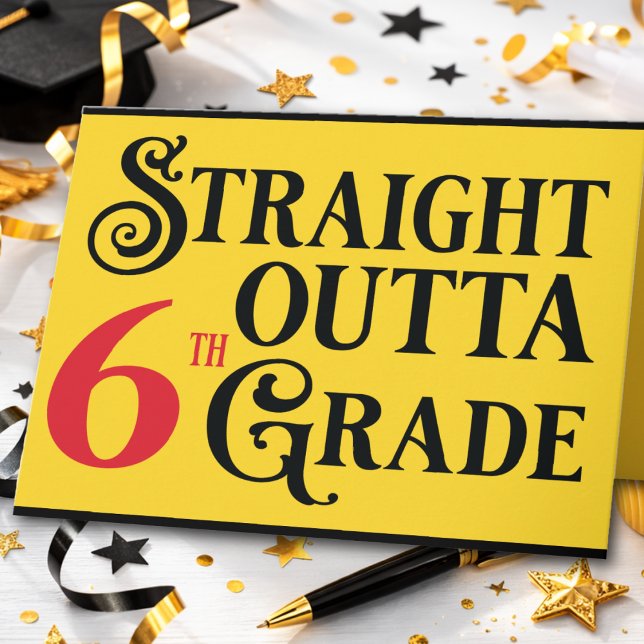 Tarjeta Felicidades por la graduación de 6to grado (Graduation Card for your favorite grad. 6th Grade School. Personalize with own message. Modern fun!)