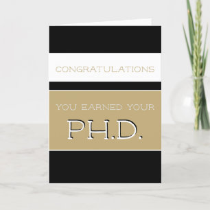 Tarjeta Felicidades por la graduación de doctorado (Ph.D.)