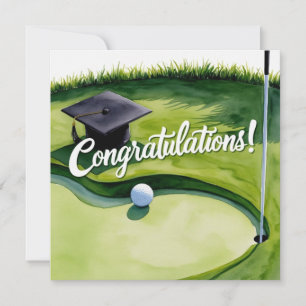 Tarjeta Felicidades por la graduación de golf en Par por e