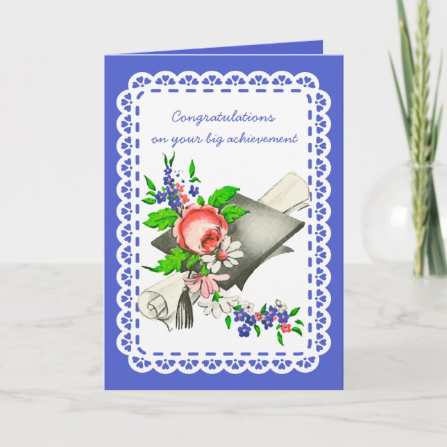 Tarjeta Felicidades por la graduación de la época de Vinta (Anverso)