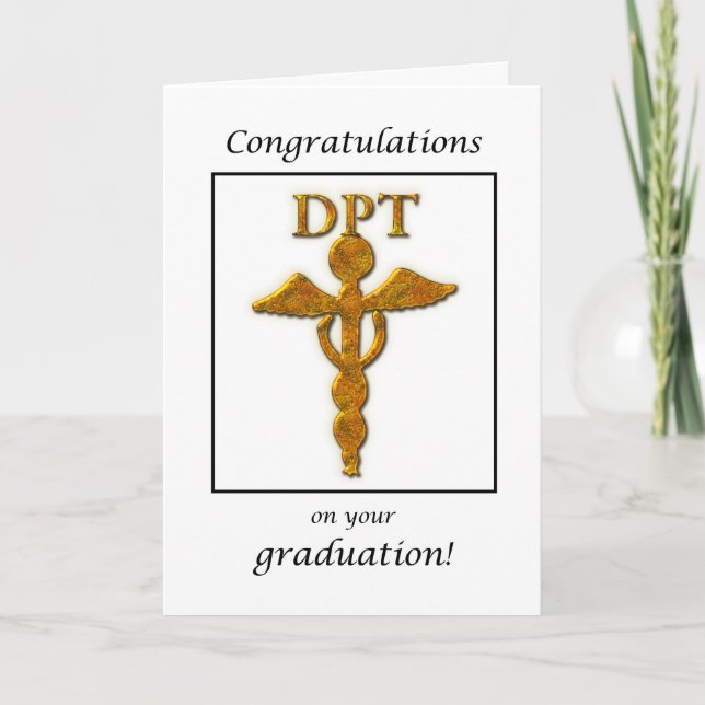 Tarjeta Felicidades por la graduación de la terapia física (Anverso)